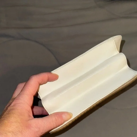 EUC Vintage Savatore Ferragamo White Textured Satchel Bag with Silver Hardware - Picture 7 of 14